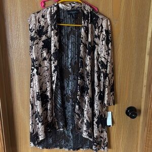 R & M Richards Black and Tan Cardigan